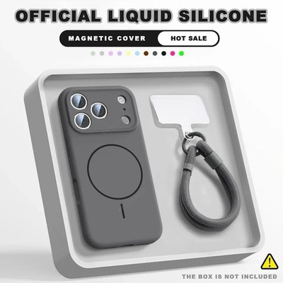 Für iPhone 17 16 Pro Max 15 14 13 Stoßfest Magnet Flüssig Silikon Hülle Cover