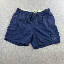 Tommy Bahama Relax Swim Trunks Mens XL Navy Blue Cargo Pocket Mesh Lined Beach