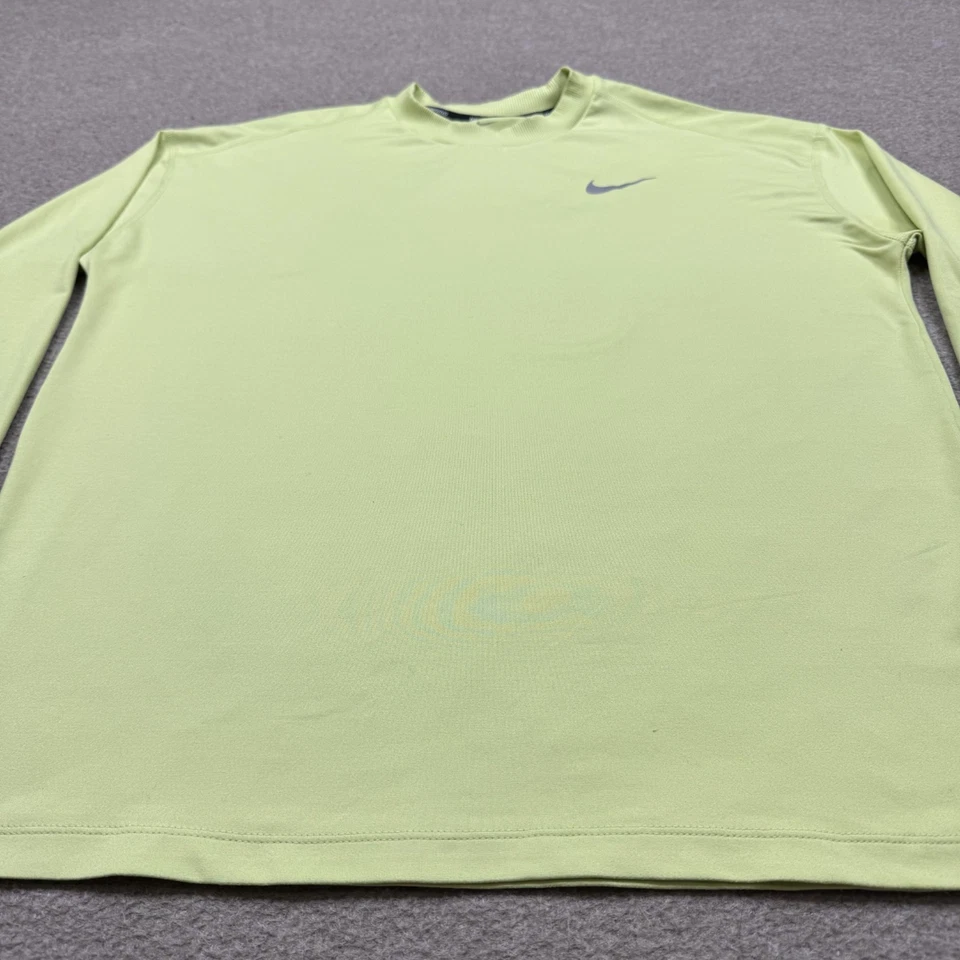 Nike женская рубашка размер M зеленый длинным рукавом ворота Dri Fit повседневные женщины - Изображение 2 из 4
