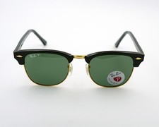 Ray-Ban RB3016 Clubmaster Classic Black Frame Polarized Green Lens 51mm Unisex