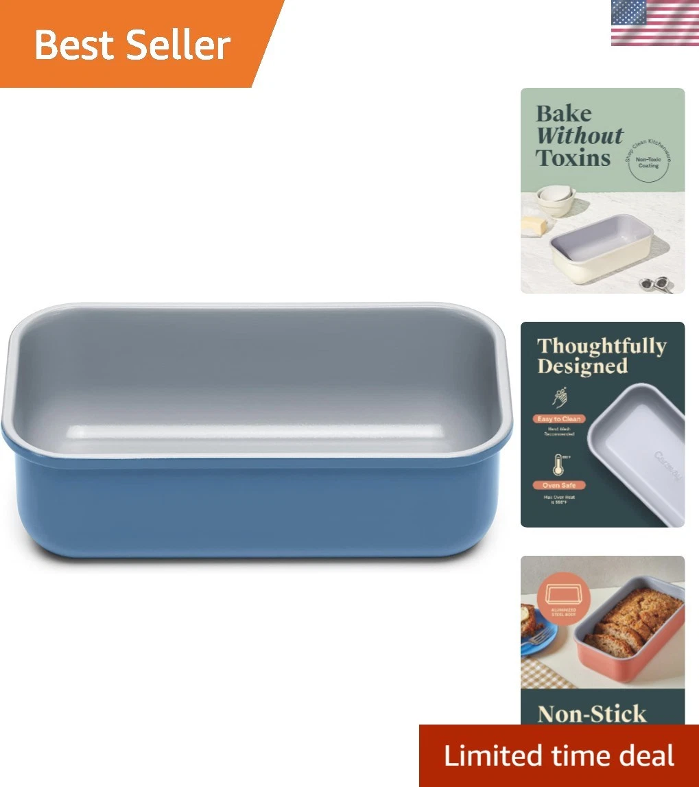 Non-Stick Ceramic 1 lb Loaf Pan - Naturally Slick Ceramic Coating - Non-Toxic...