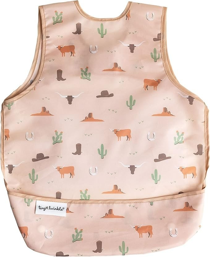 NWT Tiny Twinkle Mess-Proof Apron Waterproof Baby & Toddler Food Bib 2-4 Years