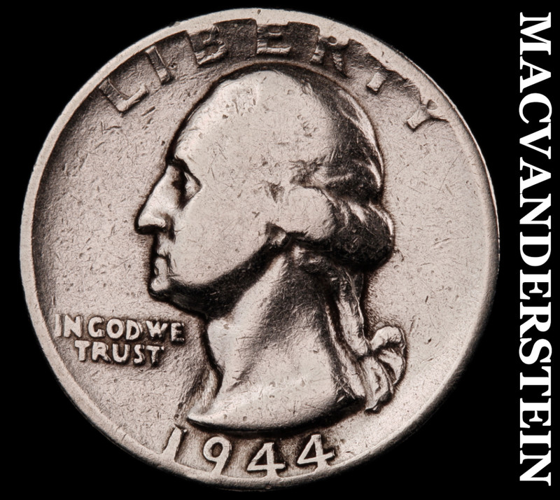 1944 Silver Washington Quarter - Scarce  Better Date  No Reserve  #M604