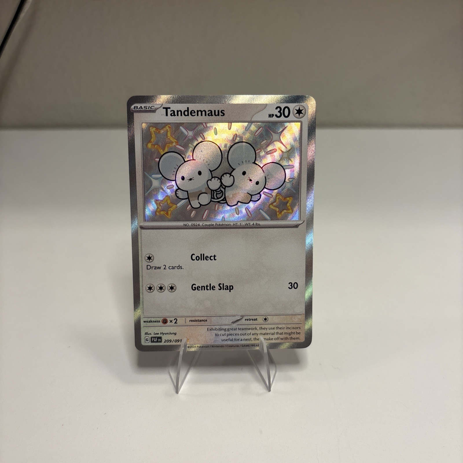 Tandemaus 209/091 Paldean Fates Shiny Rare Holo Near Mint