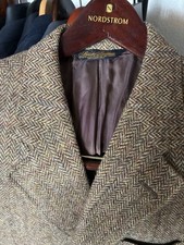 VTG Brooks Brothers MTM Tan Wool Tweed Jacket Blazer Made In USA Fits 42L