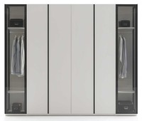 Kleiderschrank Stil Modern Farbe Beige Schwarz GeräUmig Glas Schlafzimmer