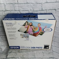 Epson Perfection 3490 Photo Color Scanner J191A with Film Slide Attachment Box