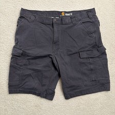 Carhartt Relaxed Fit Cargo Shorts Mens 40 Gray Canvas Work Utility Hammer Loop