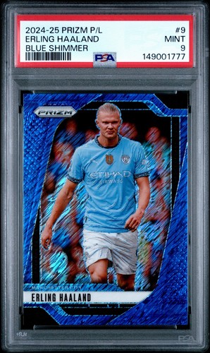 2024-25 Panini Prizm Manchester City Erling Haaland Blue Shimmer /8 Color Match