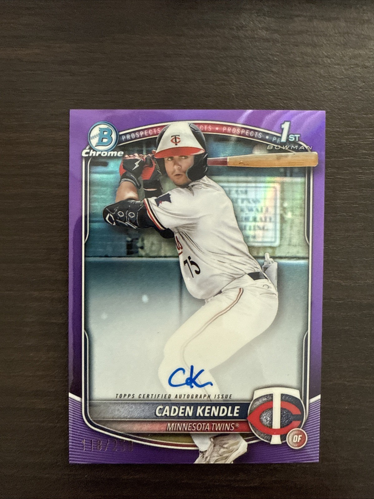 2025 Bowman Chrome Caden Kendle 1st Bowman Purple Refractor (RC) Auto /250
