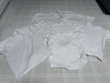 7 Lot of Youth Boys Fruit Of The Loom White Tshirts Size 14/16 Nice