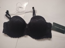 Laura Ashley NEW Size 34C 5-Way Convertible Bra Black Padded Underwire