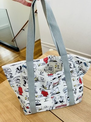 PEANUTS Snoopy Folding Bag (M) Ivory Japan NEW