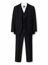 Pronto Uomo Platinum 4PC Tuxedo Set Jacket Pants Vest Shirt Black/White 48 - 50R