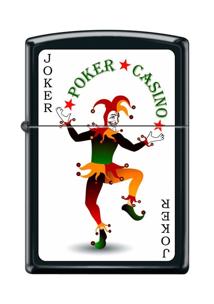 Zippo Lighter- Joker Card Casino Black Matte Windproof Lighter #Z5051