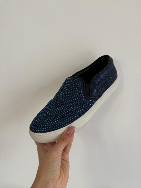 Women Eddy Daniele Loafers Navy Leather 39