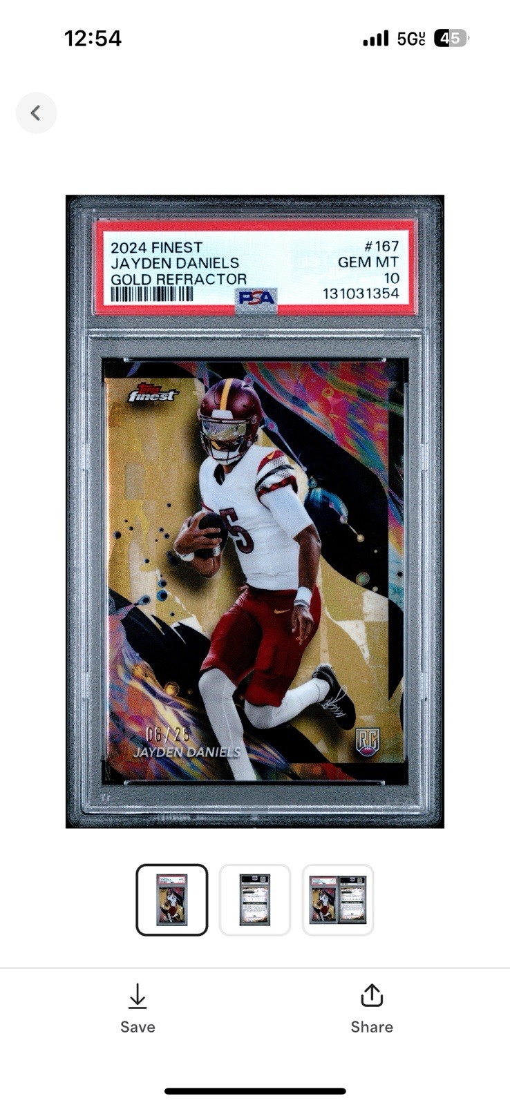 2024 Topps Finest Uncommon Jayden Daniels #167 Gold Geometric Refractor /25 (RC)