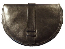 FABIANI Abendtasche Umhängetasche Schultertasche Tasche schwarz Echtleder Leder