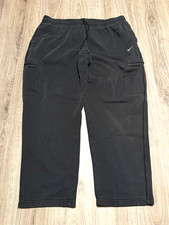 Vintage Y2K 2000s NIKE Baggy Black Faded SweatPants Men's XL Pockets Wide Leg