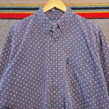 Vtg 90s Chaps Ralph Lauren Long Sleeve Shirt Mens Large Western Button Down