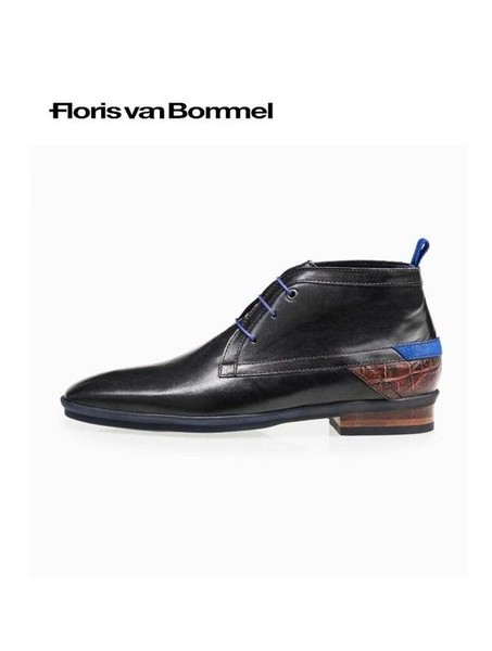 Men Floris Van Bommel Boots Black Leather 43