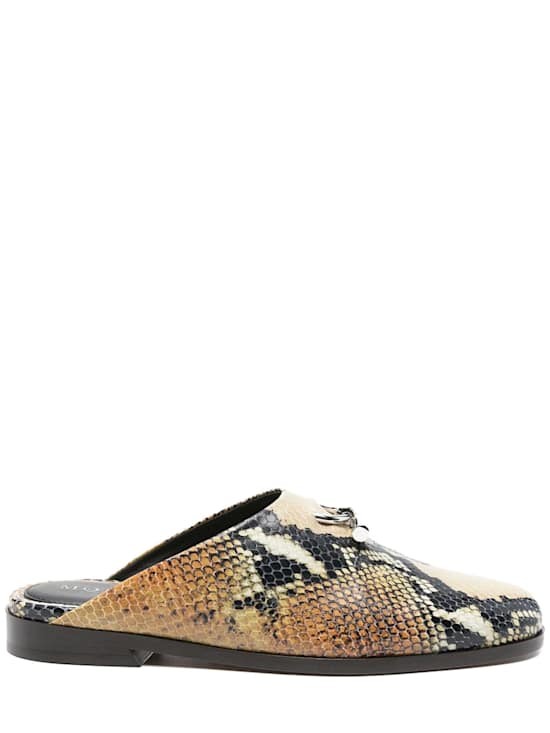 McQueen - Women - Snake-effect leather mules - Multicolor 207290₽