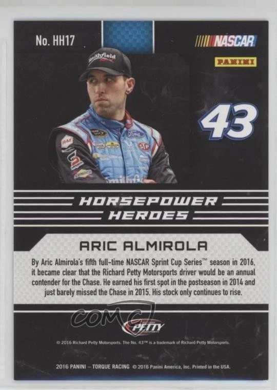 2016 Panini Torque Horsepower Heroes Holo Silver /99 Aric Almirola #HH17 - Image 2 of 2