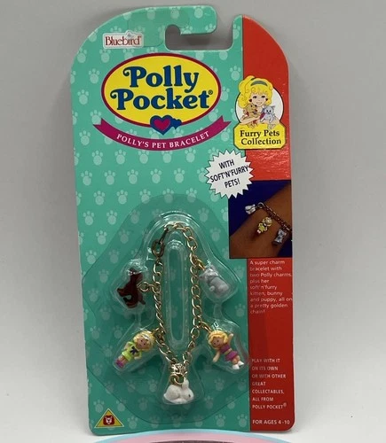 Polly Pocket FURRY Pets CHARM BRACELET 1996 Vintage Bluebird NEW MOC