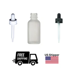 30ml Frosted Dropper Bottle w/ Child-Proof Cap – 1oz Refillable Glass