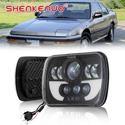 For Honda Prelude 1989-1991 7X6'' H6014/H6052/H6054 Chrome Led Headlight Square