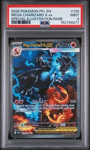 Pokemon Mega Charizard X Ex SIR 125/094 Phantasmal Flames PSA 9