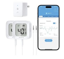 GoveeLife WiFi Refrigerator Thermometer with Alarm, Wireless Digital White