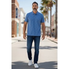 Old Navy Mens XXL Classic Fit Go-Dry Blue Anchor Print Pique Polo Shirt