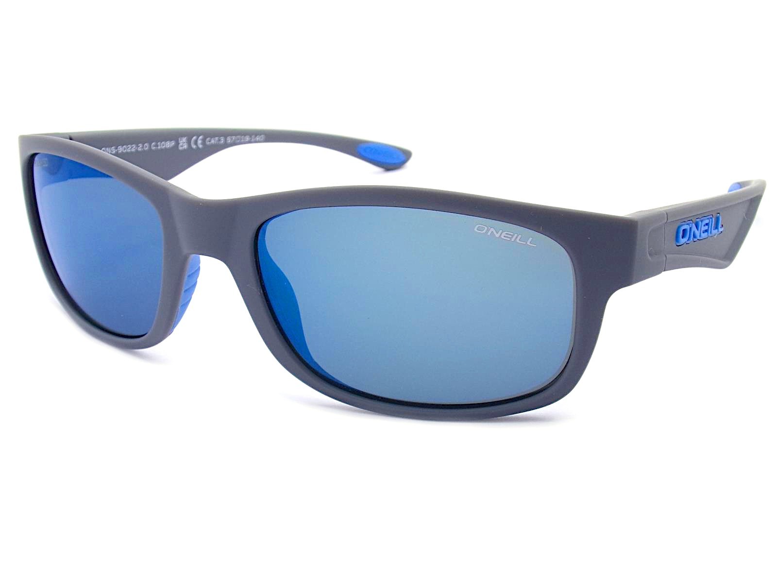 O'Neill Polarized Sunglasses 9022 2.0 Grey Blue w/ Blue Mirror AR Lenses 108P