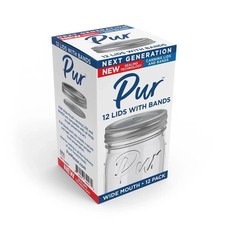CASE OF 36 PACKAGES -  Pur Mason Wide Mouth Canning Lids and Bands 12 pk