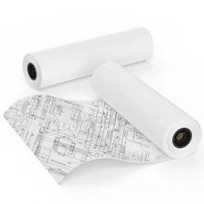 Wide Format 36 in x 150 ft CAD Bond Rolls, 2 Rolls Plotter on 2" Core for CAD...