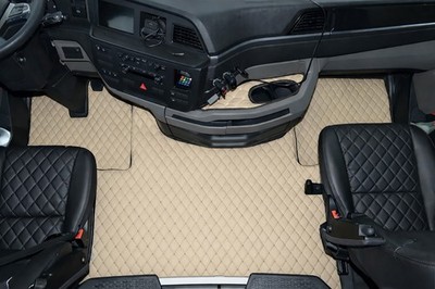 Fußmatten Für MAN TGX ab 2020- Tunnelabdeckung Eco Leder Beige LKW Automatik