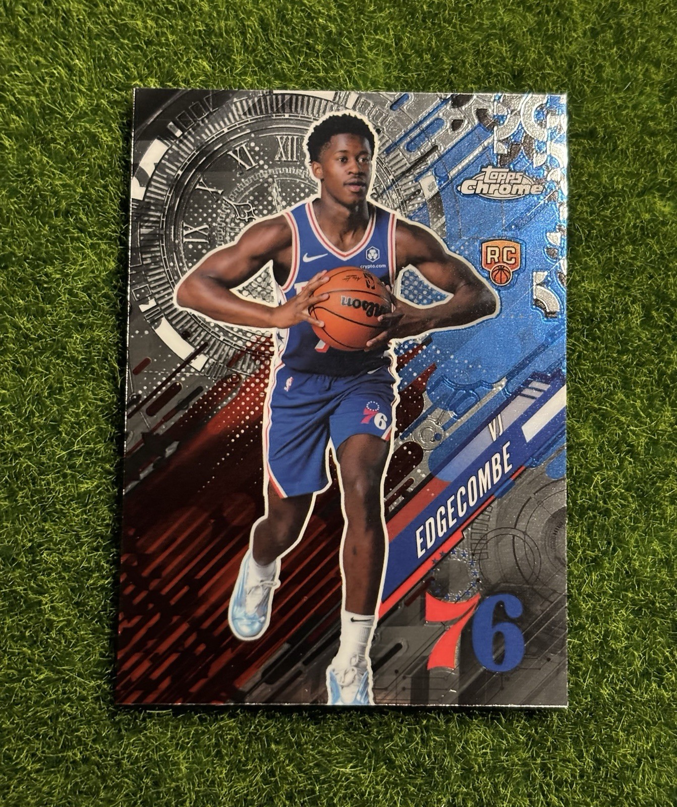 VJ Edgecombe 2025 Topps Chrome Go Time RC Rookie Card Philadelphia 76ERS #GT-18