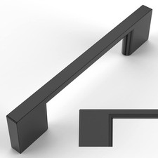 10 Pack Matte Black Cabinet Pulls, 3-3/4 Inch 96MM Hole Centers, Kitchen Cab...