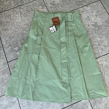 Loro Piana Green Kilt Wrap  Midi Skirt Silk Blend BNWT 46 UK 14 16 Gonna Ophelia