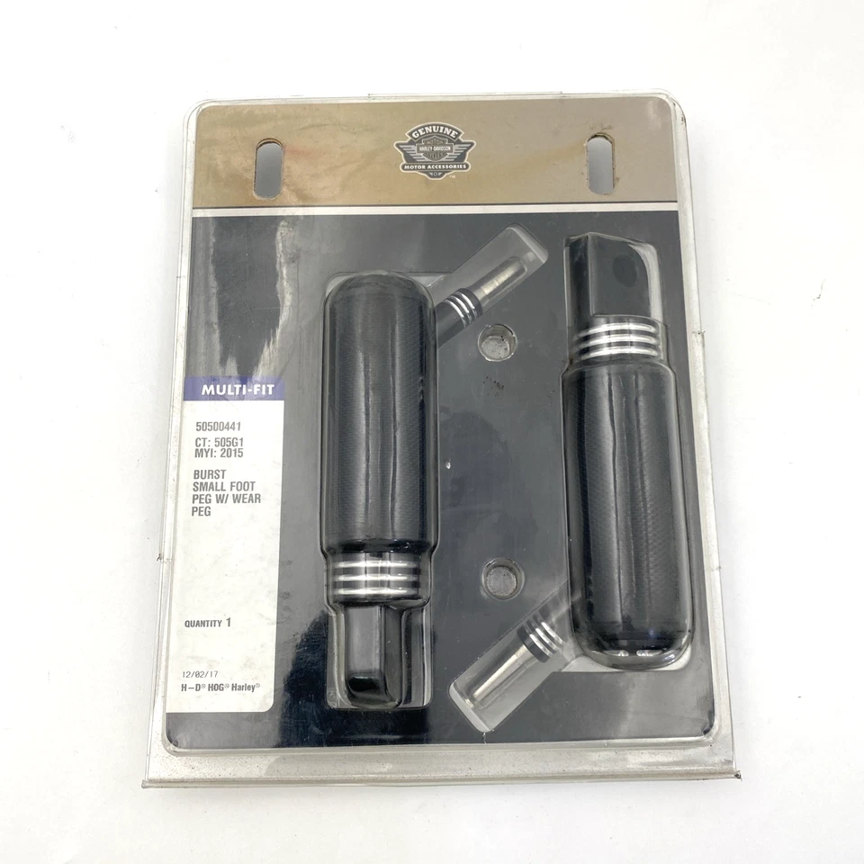 OEM Harley 50500441 Burst estriberas pequeñas con clavija de desgaste estriberas negras Touring XL Foto 3 de 4