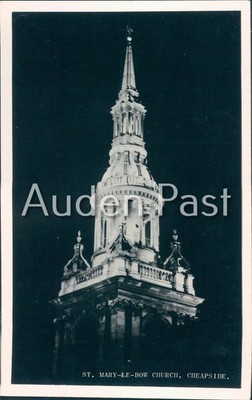 St. Mary-le-Bow Kirche Cheapside London RPPC Echtfoto Postkarte Turm