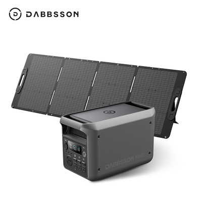 3000L 3072Wh Portable Power Station 3000W Generator w/420W Solar Panel Dabbsson