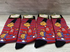 Nickelodeon Hey Arnold Gerold Striped Printed Crew Socks Adult Lot Lot Of 4