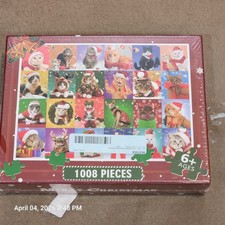 Jigsaw Puzzle Merry Christmas Cats New In Box 1008 Pieces Ages 6 Holidays