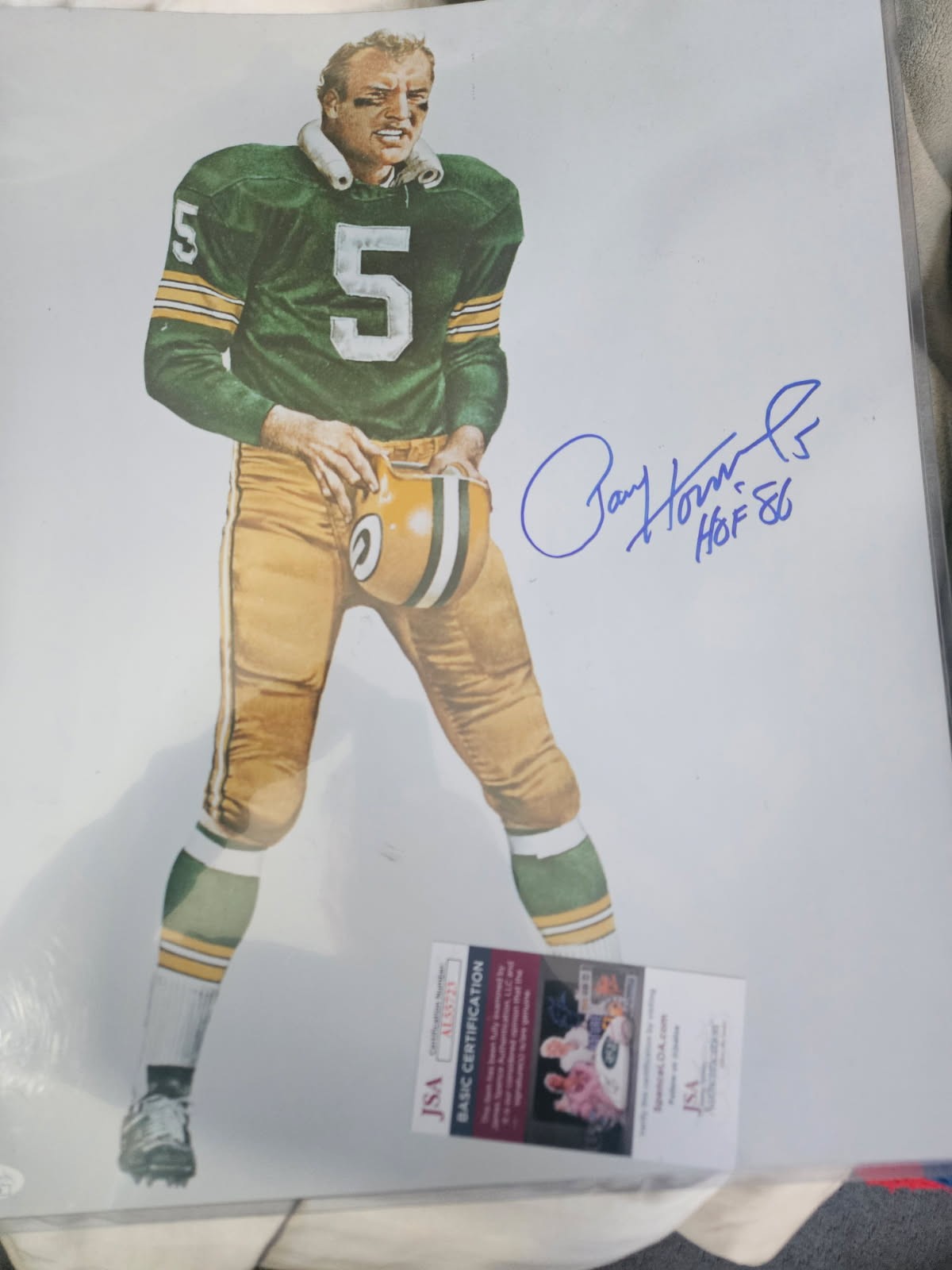Paul Hornung Autographed Signed Green Bay Packers 16x20 HOF 86 added JSA Certified 