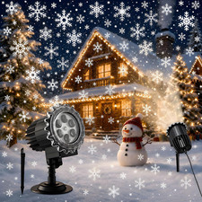 Christmas Snowfall Projector Light, Snowflake LED Night Projection Lamp