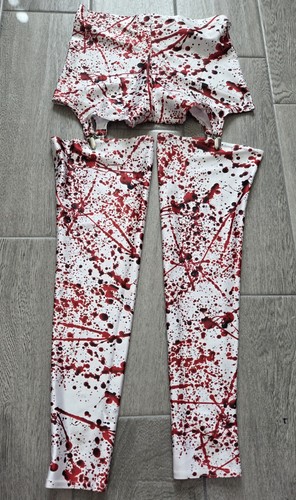 Black Milk Blood Splatter Suspender Leggings M MEDIUM - Picture 4 of 5
