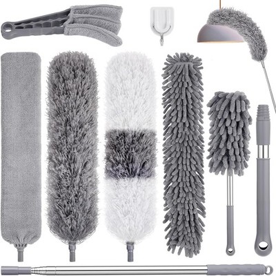 9PCS Extendable Microfiber Duster Kit - Bendable & Washable for All Surfaces
