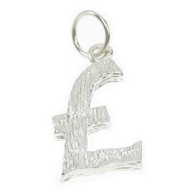 Pound £ symbol sterling silver charm .925 x 1 Pounds GBP Sterling charms.